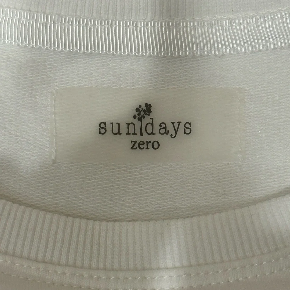 Sundays Open Sleeve Contrast Stripe Sweatshirt White Size 0 XS